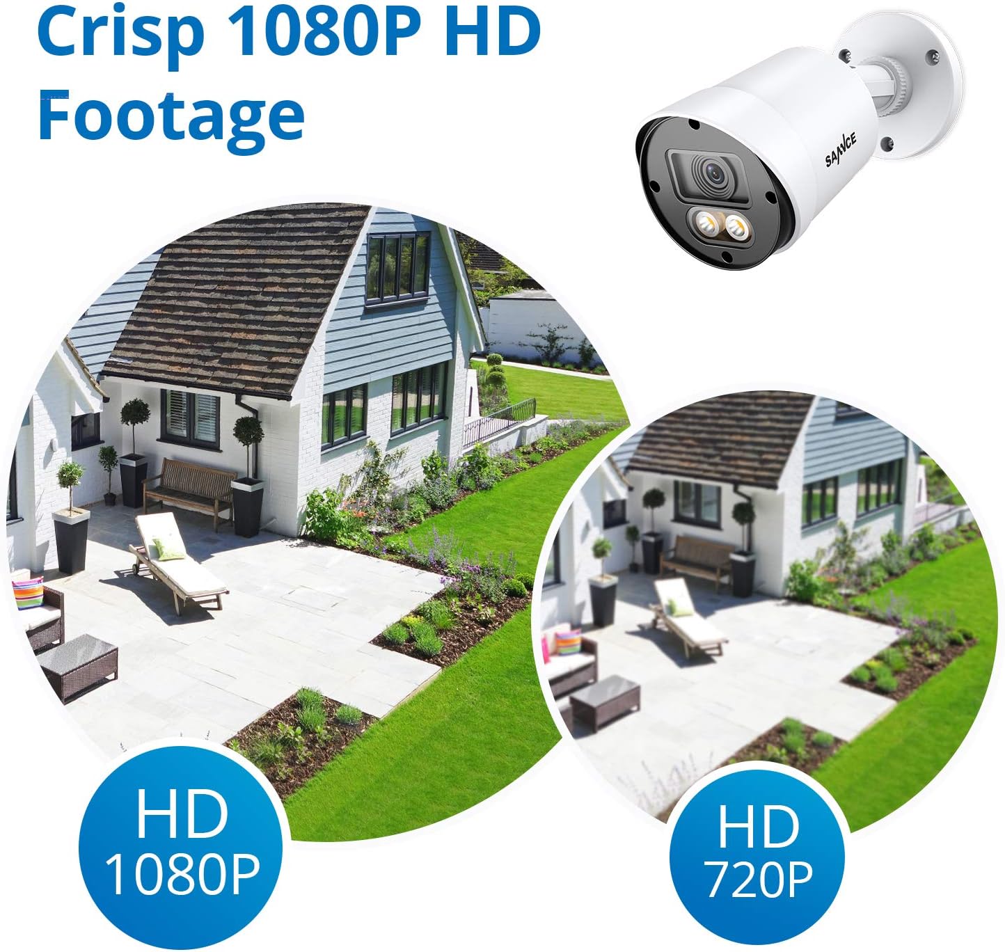 SANNCE 1080P 8 Channel Wired Security Camera System with 4 Cameras, Full Color Night Vision Q750976