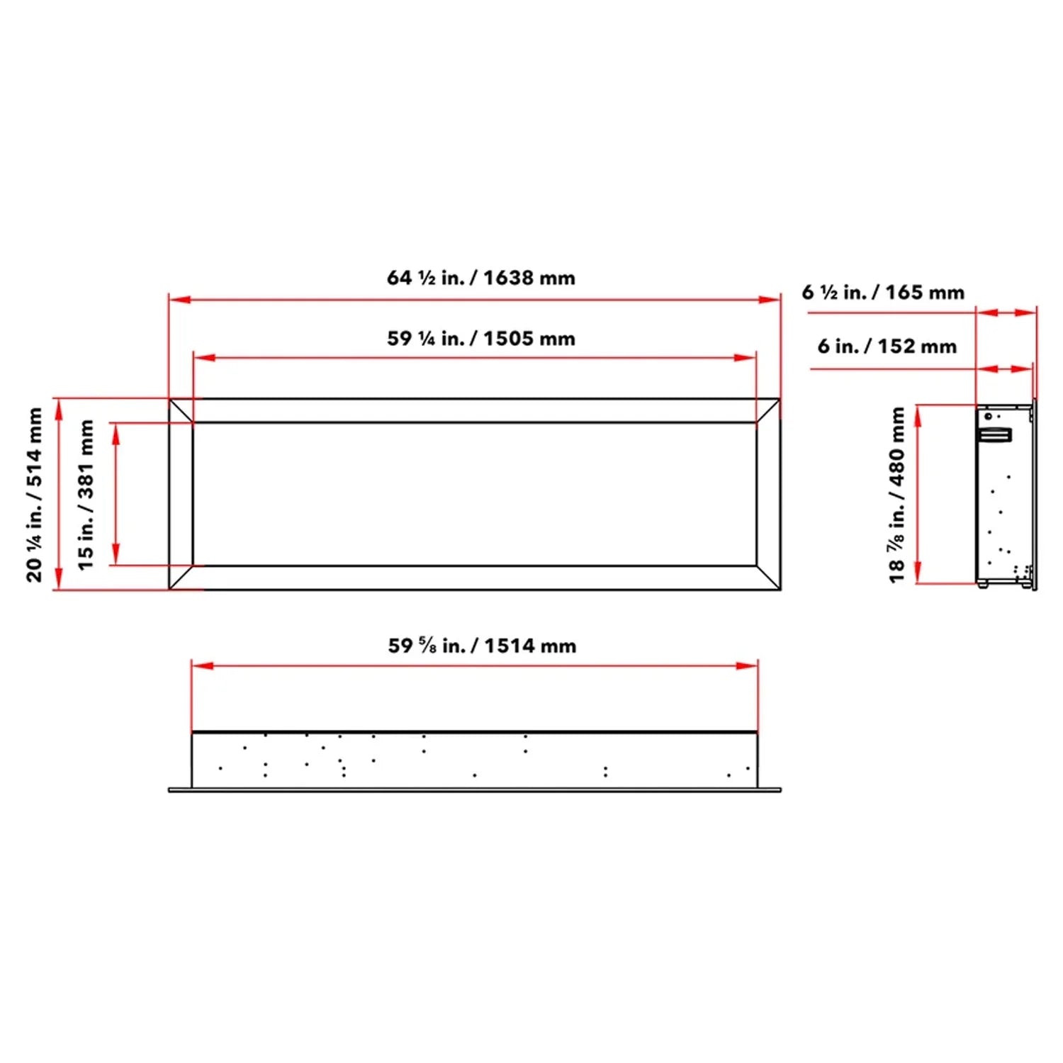 Dynasty Fireplaces Cascade BTX64 Electric Wall Fireplace A1467