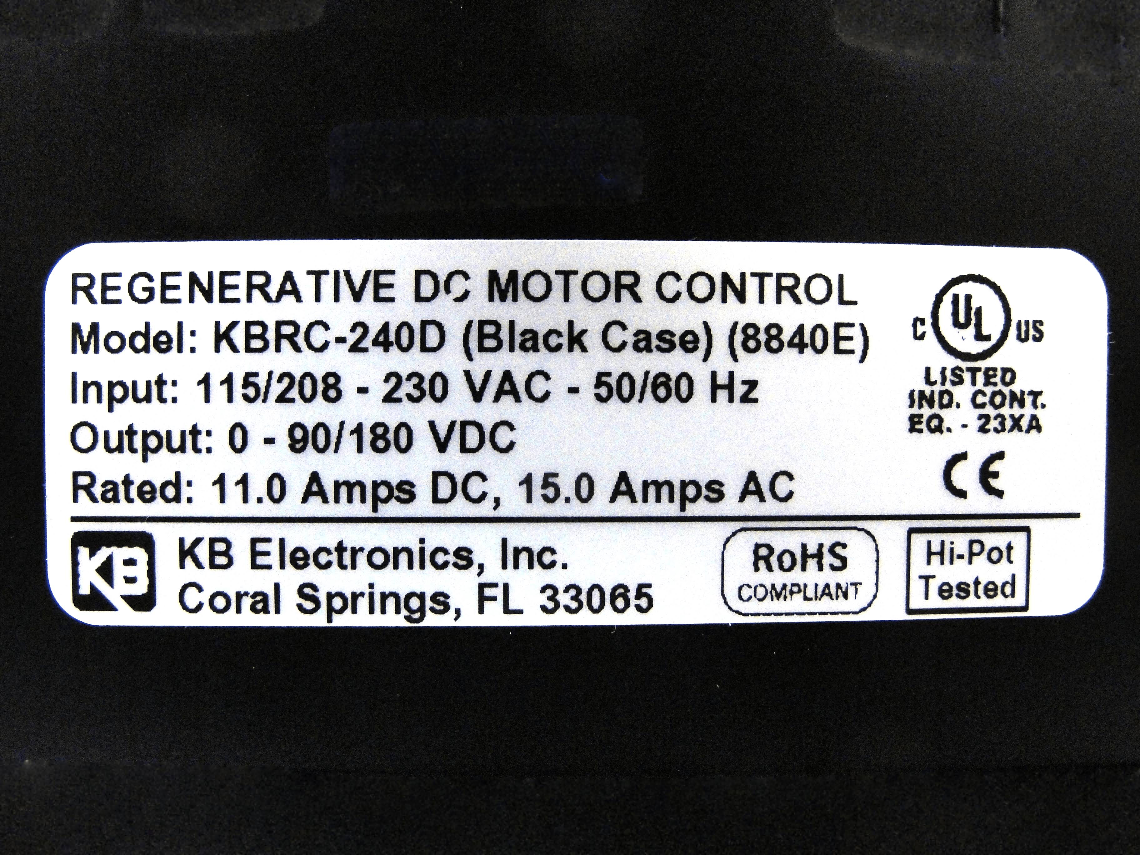 KB Electronics KBRC-240D DC Motor Control H6135