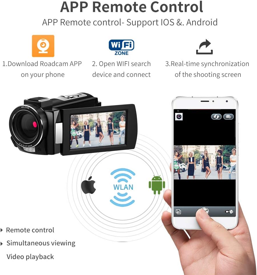 ORDRO HDR-AE8 4K Video Camera Camcorder with WiFi and IR Night Vision P10774