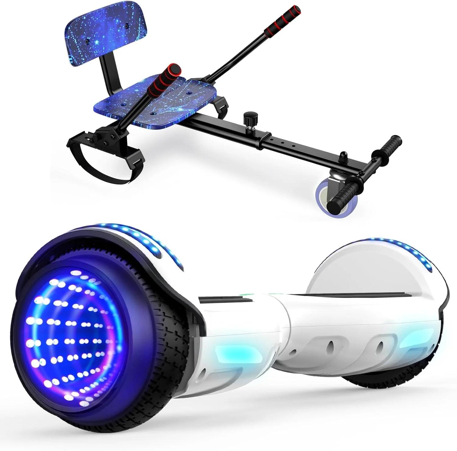 LIEAGLE Hoverboard with Seat Attachment, 6.5 inch Self Balancing Scooter S62540