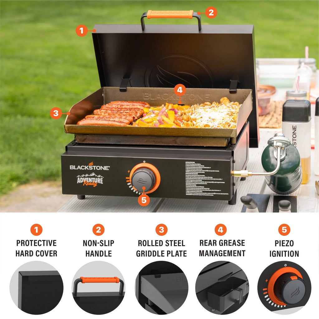 Blackstone Adventure Ready 17" Propane Griddle with Hard Cover M7580