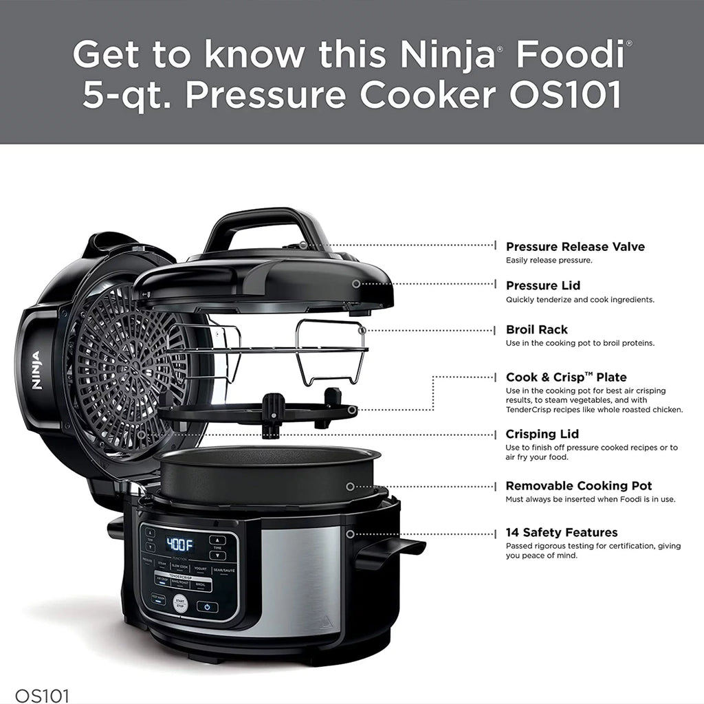 Ninja Foodi 9 in 1 Pressure Cooker and Air Fryer, Silver M1713