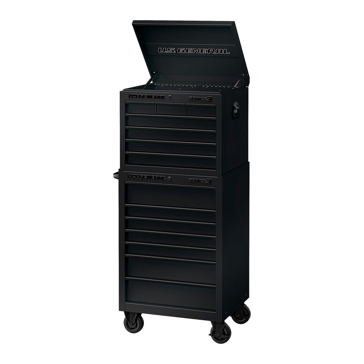 U.S. GENERAL 27 in. x 22 in. Roll Cab, Series 3, Black R13167