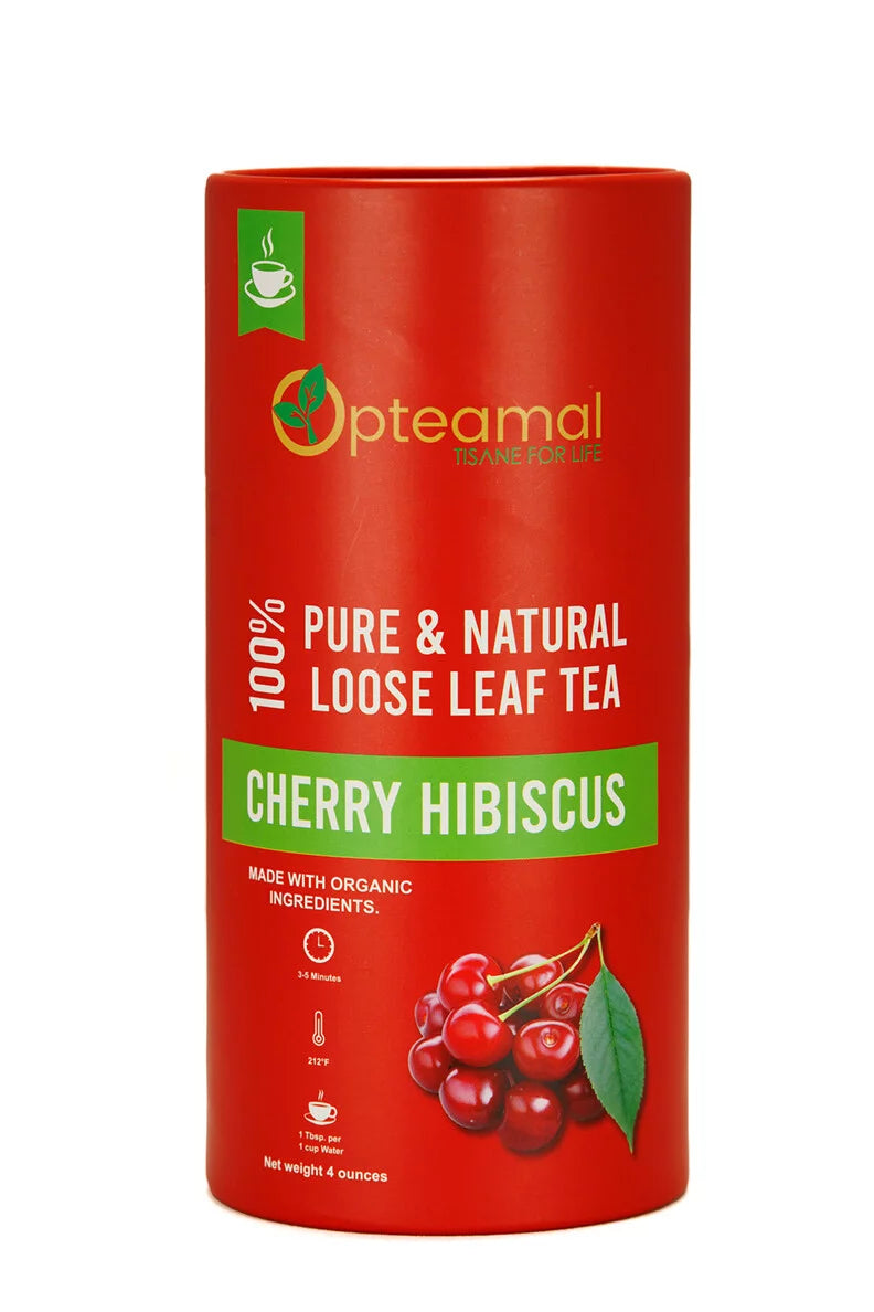 Opteamal Teas Organic Pure Loose Leaf Cherry Hibiscus Tea, 4oz U748781