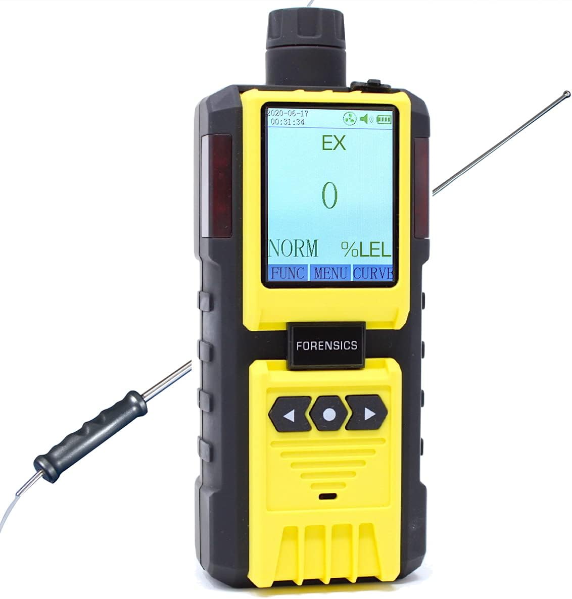 Combustible Gas Detector and Analyzer by Forensics | USA NIST Calibration | Explosive EX LEL | Built-in Pump & 4ft Probe |