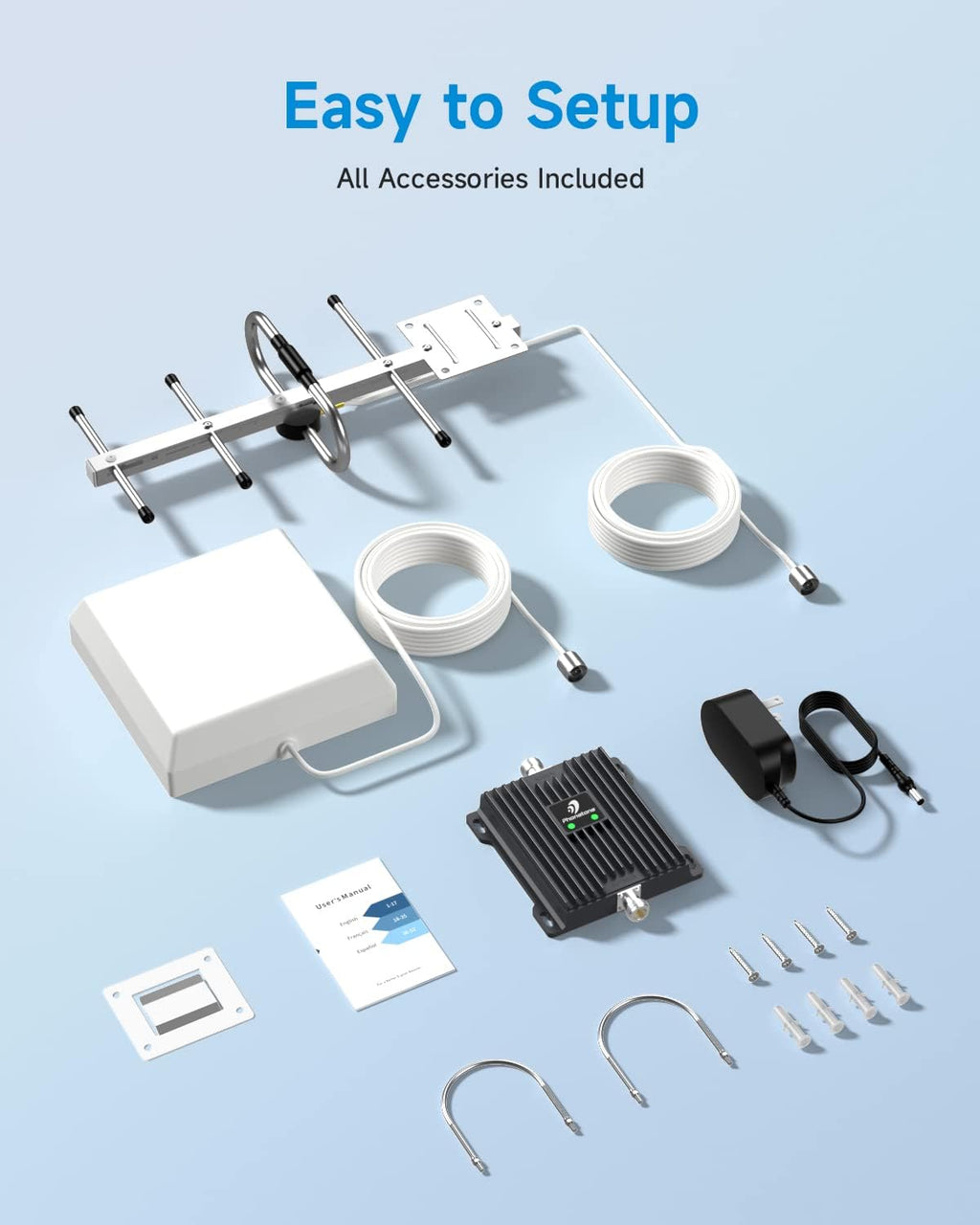 Cell Phone Signal Booster for Verizon and AT&T, 4G LTE 5G, 65dB Dual Band Repeater H4773