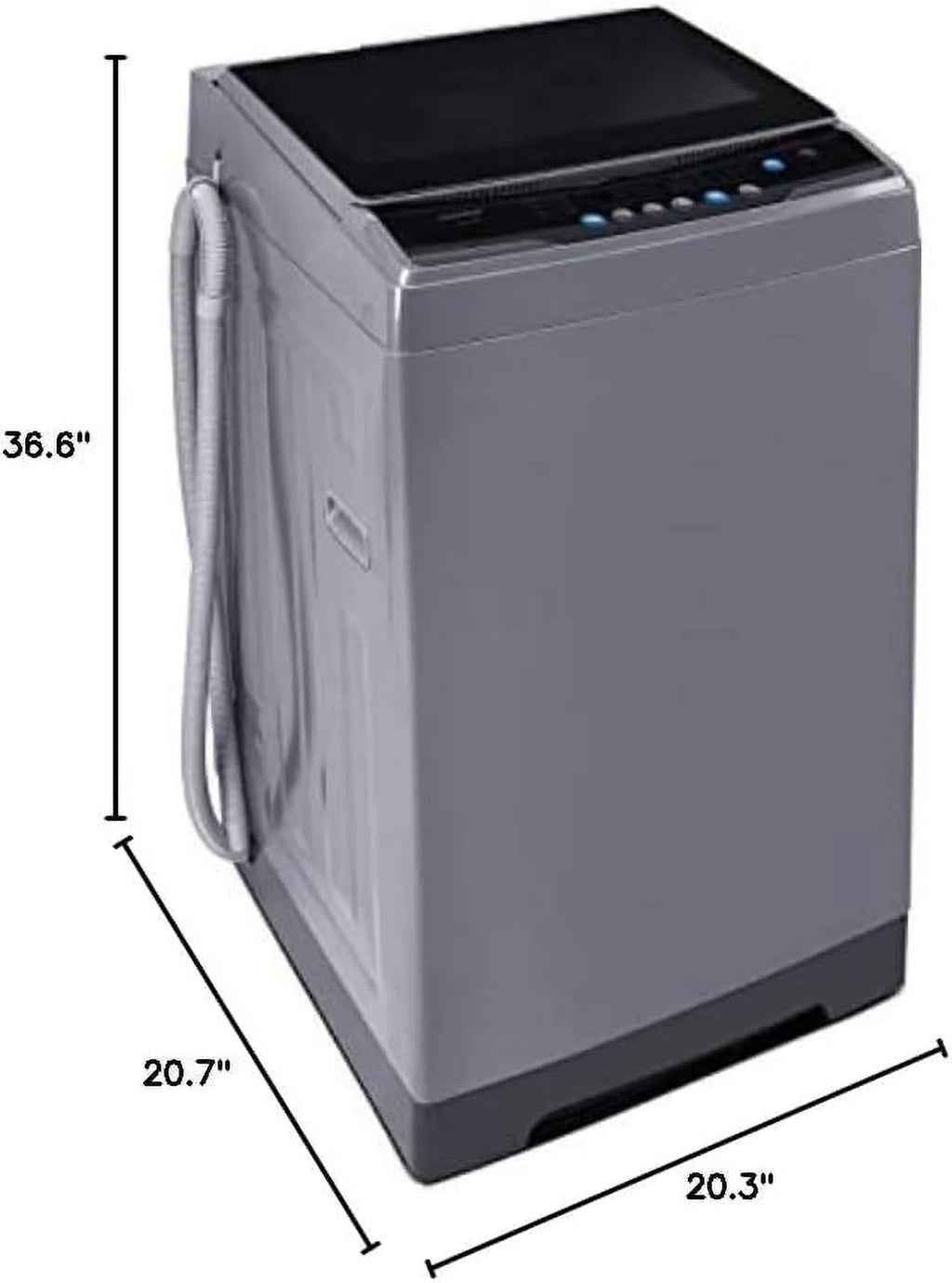 Comfee 1.6 Cu.ft Portable Washing Machine with Wheels, 6 Wash Programs, Magnetic Gray D938743