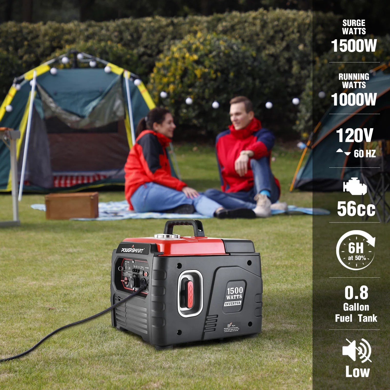 PowerSmart 1500 Watt Portable Gas Inverter Generator J780