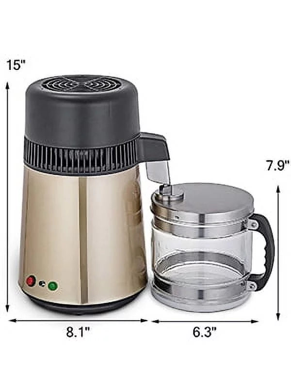 BENTISM Countertop Water Distiller Machine 4L Stainless Steel Purifier I52049