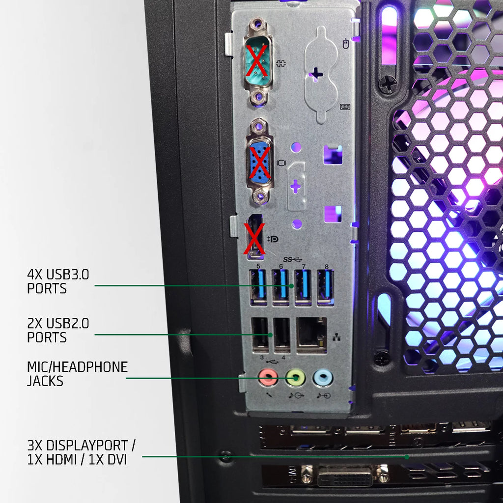 ViprTech.com Gaming PC Desktop - Intel i5, RX 580 8GB, 16GB RAM, 1TB, VR Ready P9537