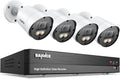 Wired Security Camera System, SANNCE 1080P 8 Channel DVR with 4Pcs Full Color Night Vision Surveillance Cameras Systems, Smart Motion Detection, 3500K Smart Warm Spotlight LED Built-in, No Hard Drive