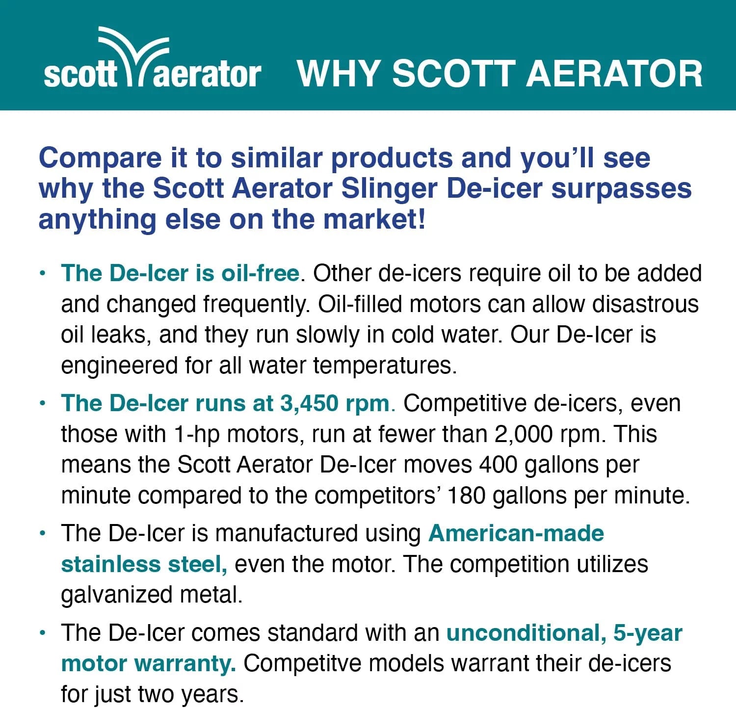 Scott Aerator SAC11001 115V De-Icer for Lakes & Ponds V3248