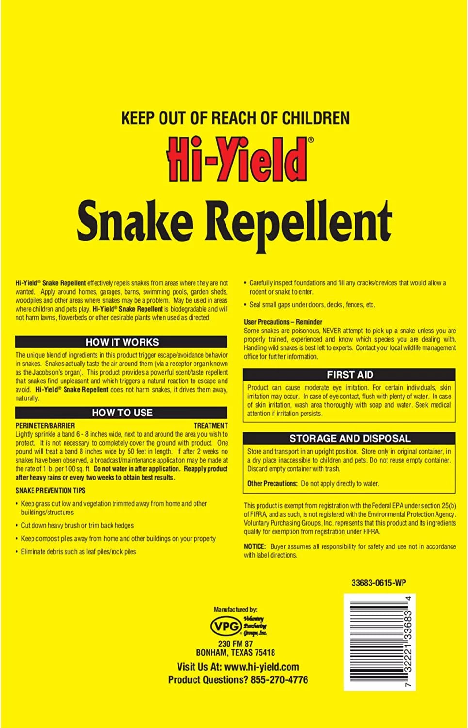 Hi-Yield Snake Repellent 4 lbs. G359