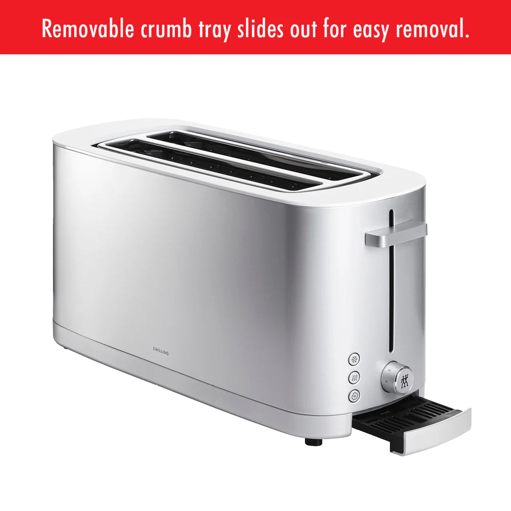ZWILLING® Enfinigy Cool Touch 4-Slice Long Slot Toaster, Silver Z449154