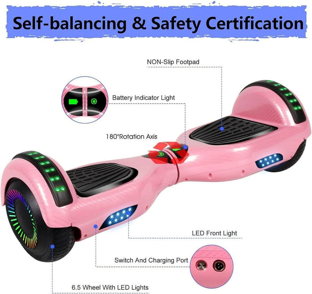 LIEAGLE Hoverboard with Seat Attachment, 6.5 inch Self Balancing Scooter S62540