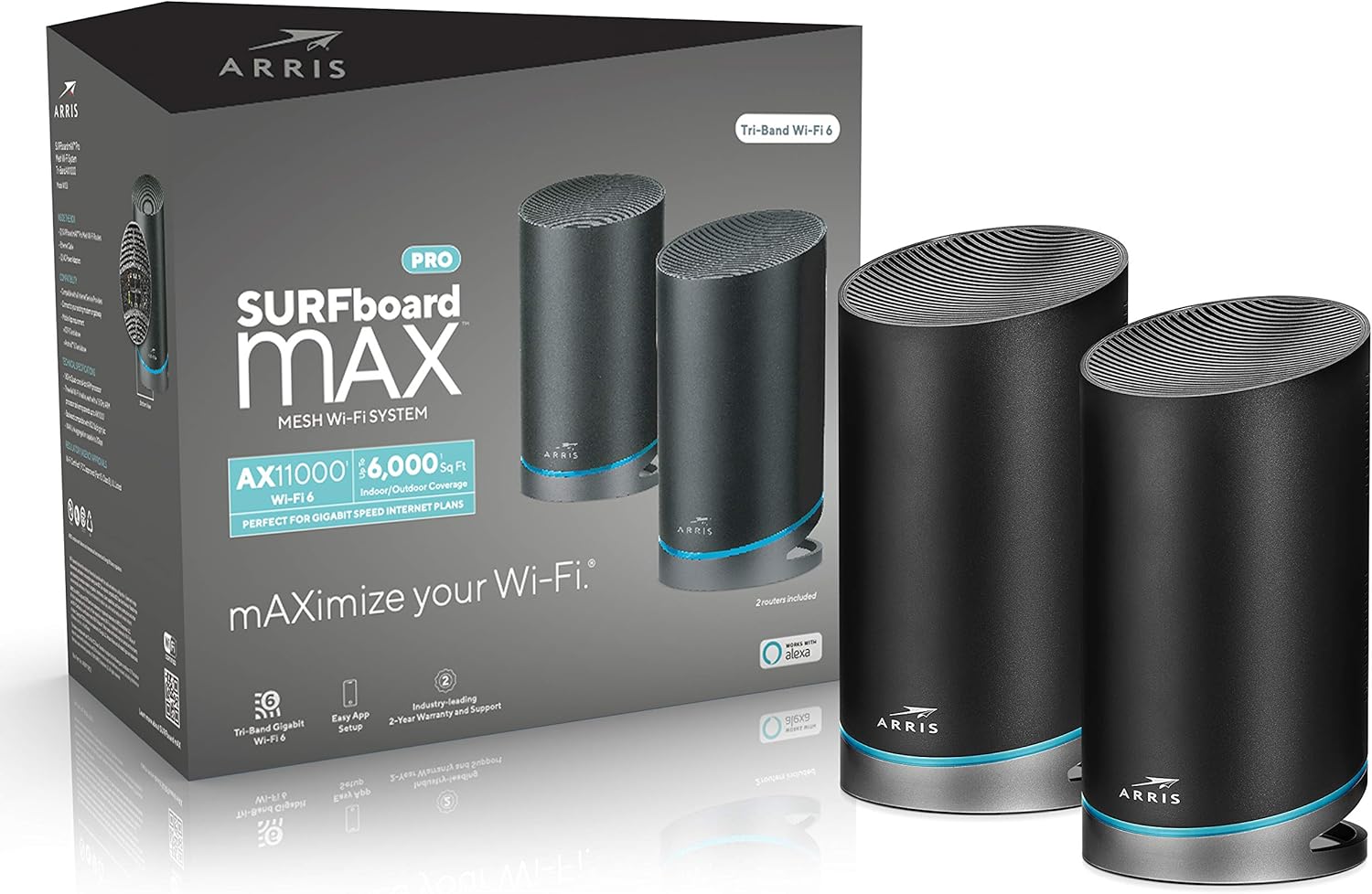 ARRIS SURFboard mAX Pro Mesh AX11000 Wi-Fi 6 Router (W31) T494266
