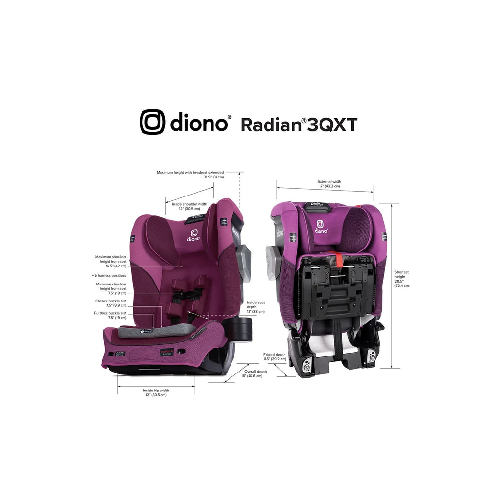 Diono Radian 3QXT SafePlus All-in-One Convertible Car Seat, Red B871