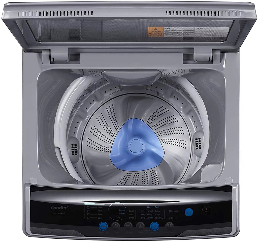 Comfee 1.6 Cu.ft Portable Washing Machine with Wheels, 6 Wash Programs, Magnetic Gray D938743