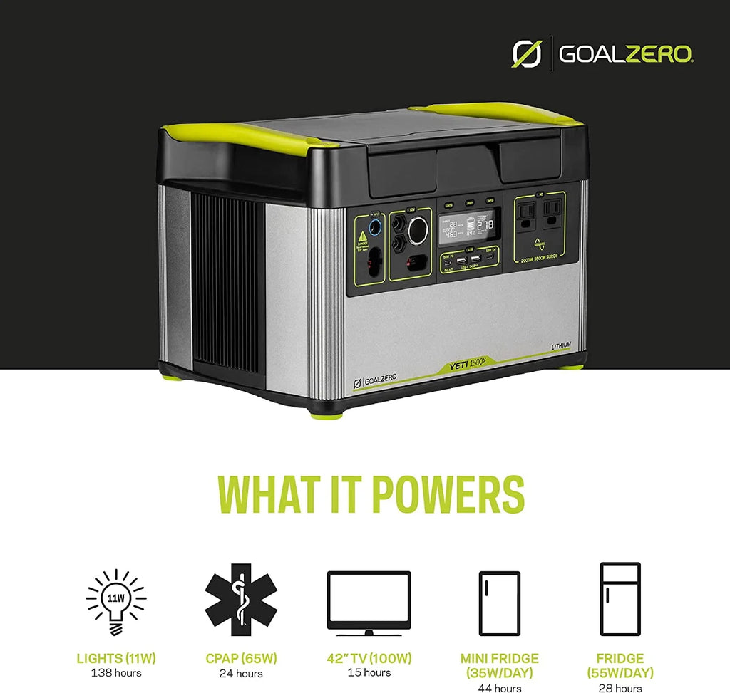 Goal Zero Yeti 1500X Portable Power Station 1516Wh Lithium Generator U645