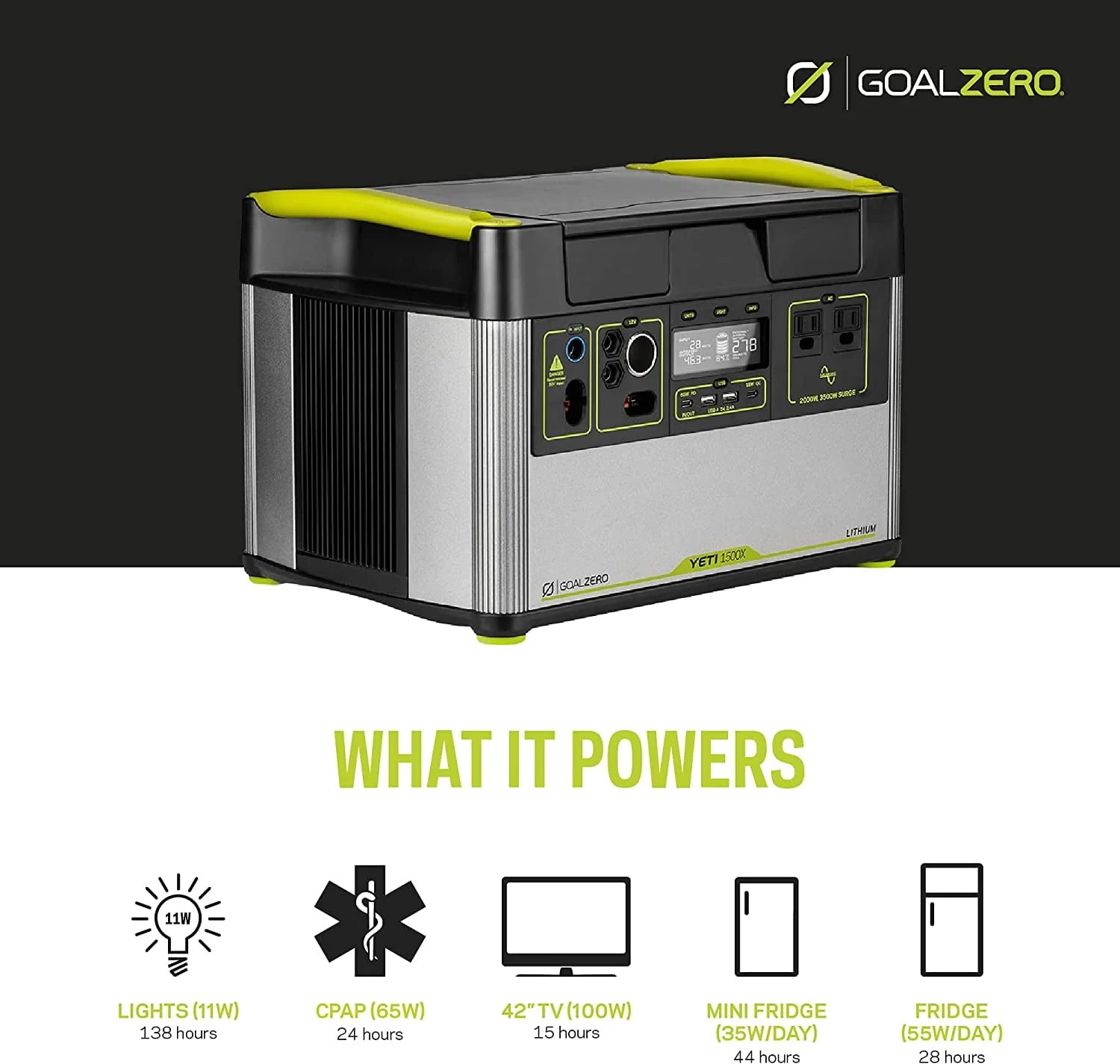 Goal Zero Yeti 1500X Portable Power Station 1516Wh Lithium Generator U645
