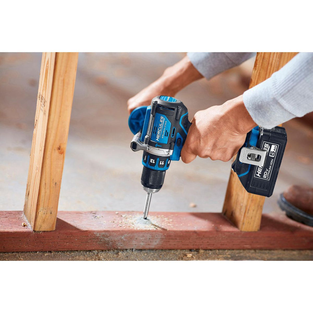 HERCULES 20V Brushless 1/2 in. Compact Hammer Drill/Driver - Tool Only J197532