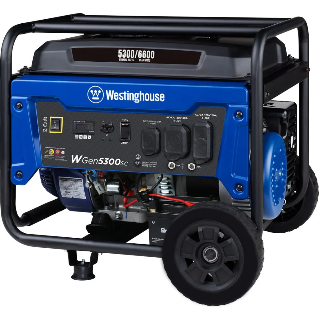 Westinghouse 6600 Peak Watt Electric Start Portable Generator with CO Sensor L4332