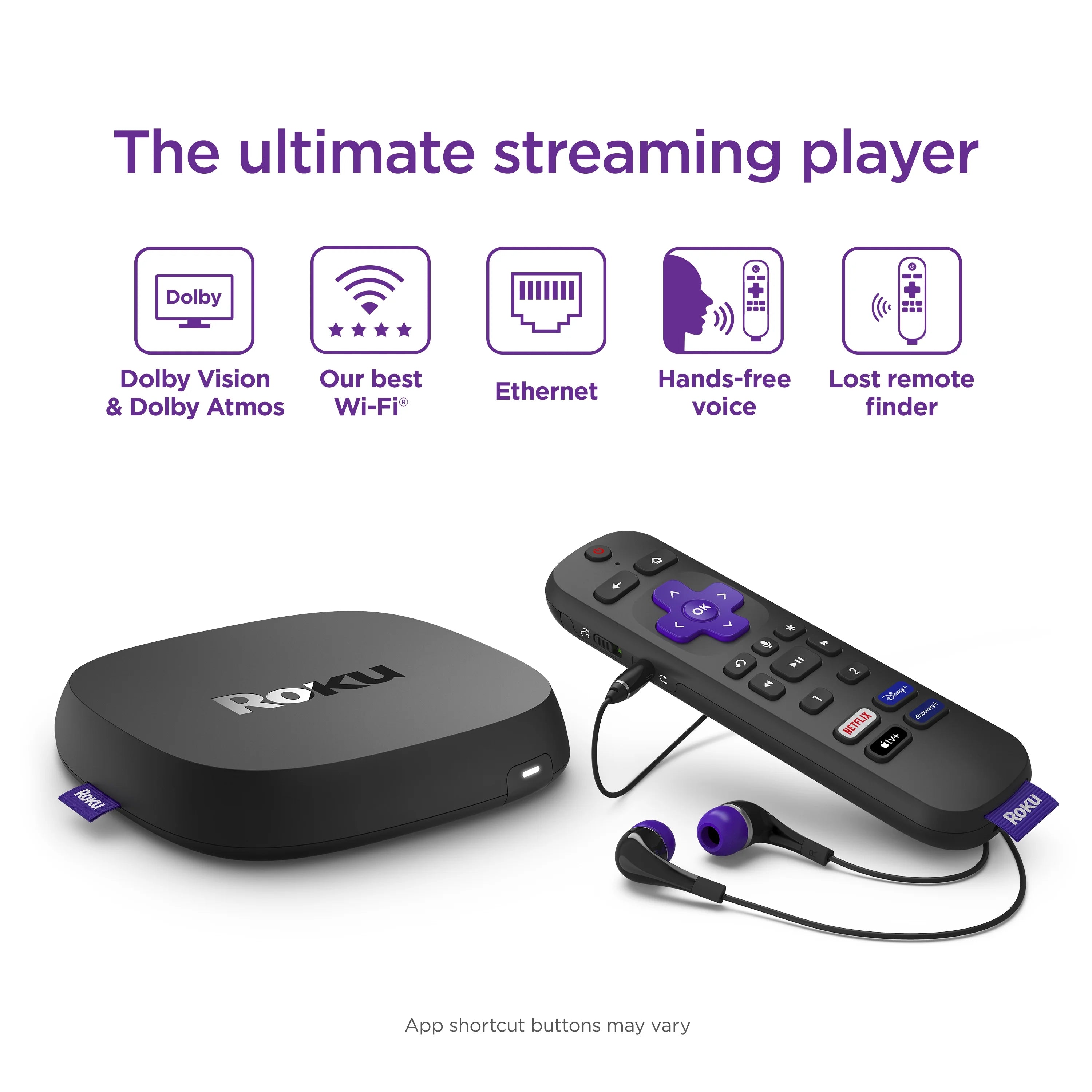 Roku Ultra 4K HDR Dolby Vision Streaming Device with Voice Remote Pro C4342