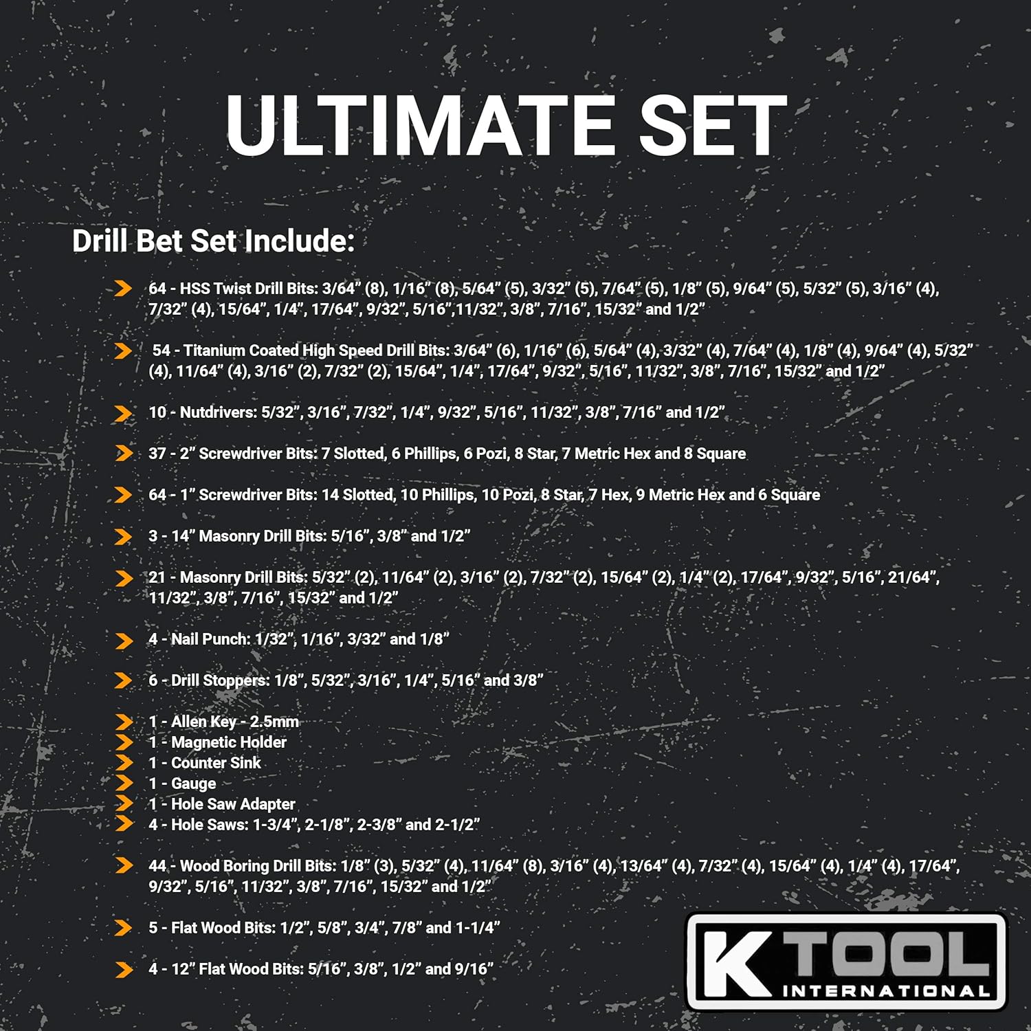 K Tool International 326 Piece Drill Bit Set with Case K18528