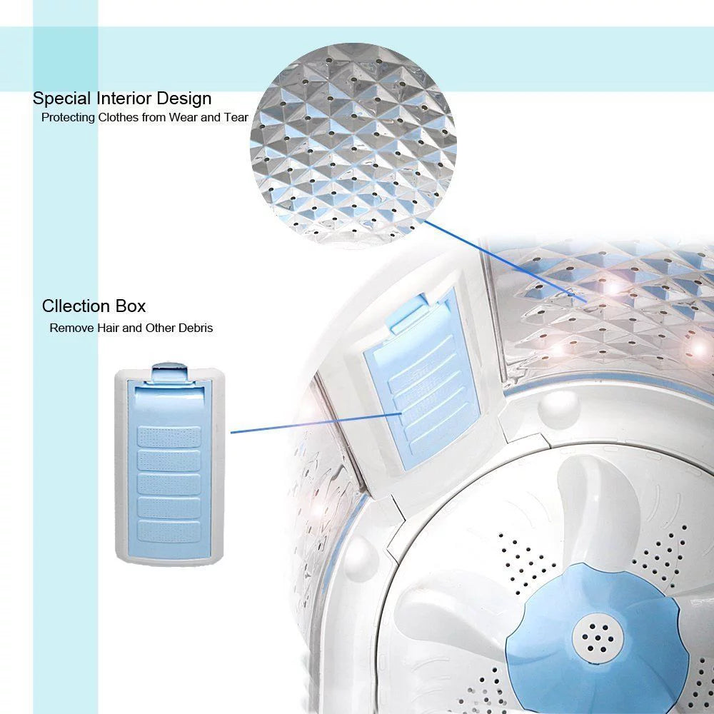 KAPAS Compact Fully Automatic 2-in-1 Washer & Spin Dryer, 8 lbs Capacity Z5317