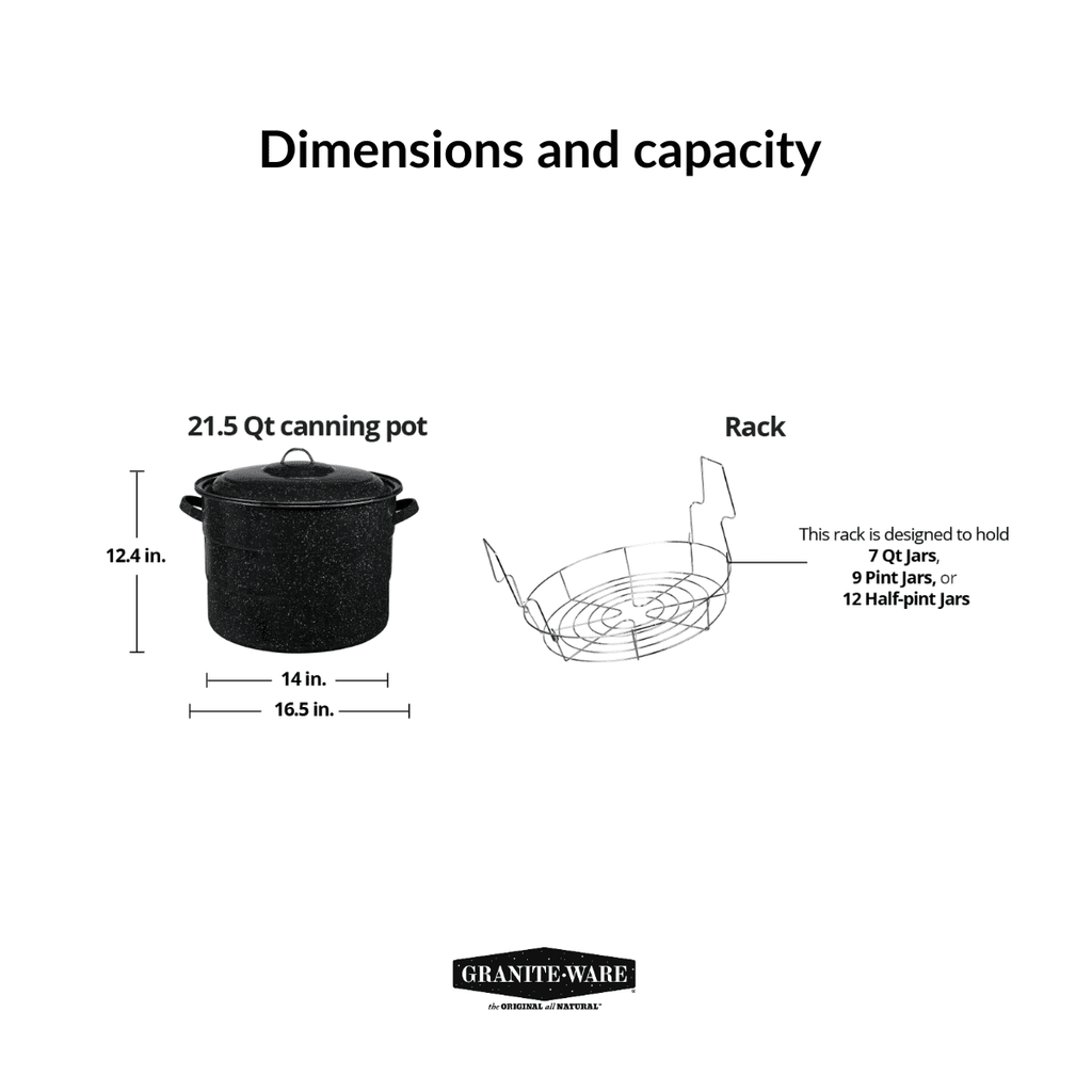 Granite Ware 21.5-Quart Water Bath Canner with Jar Rack U3249