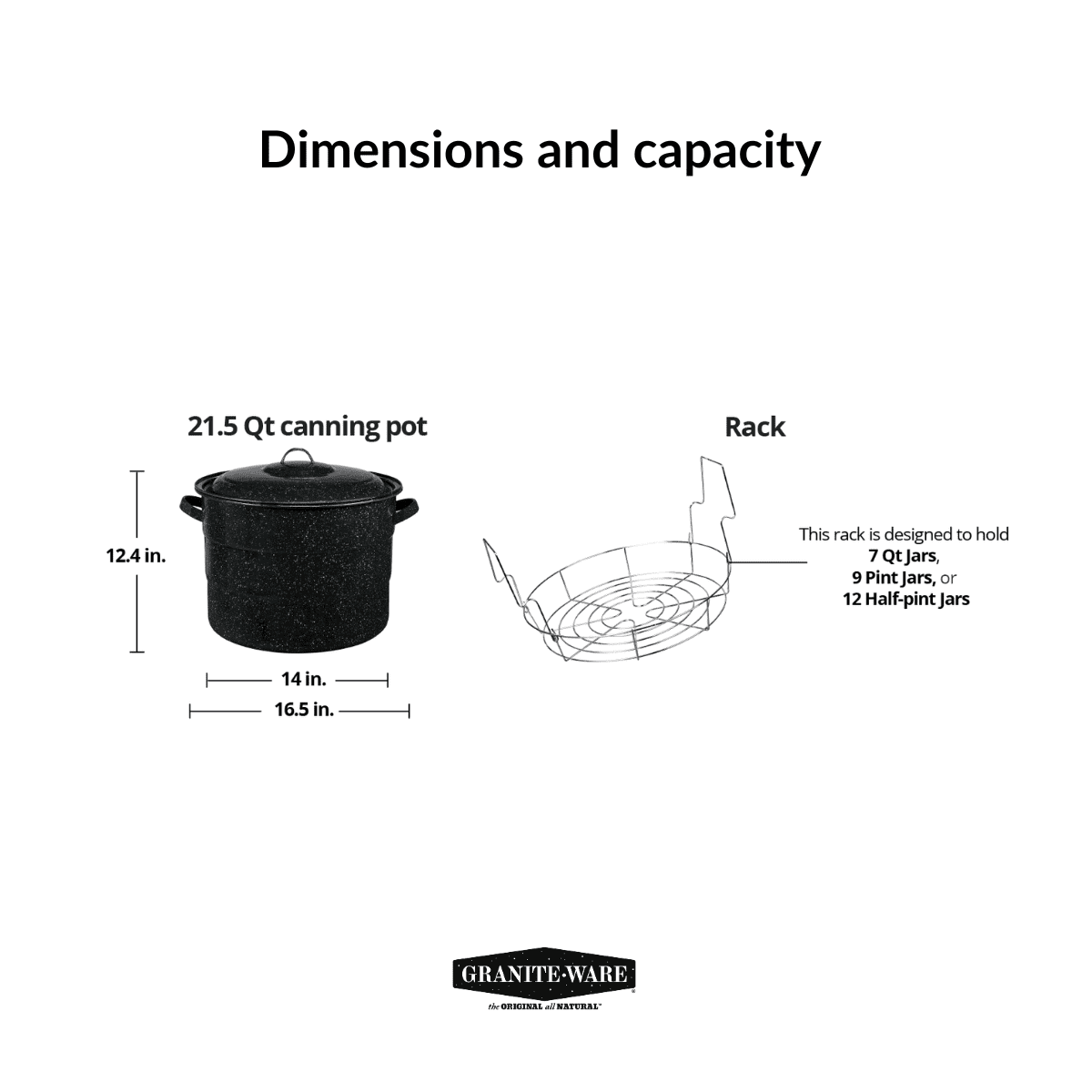 Granite Ware 21.5-Quart Water Bath Canner with Jar Rack U3249