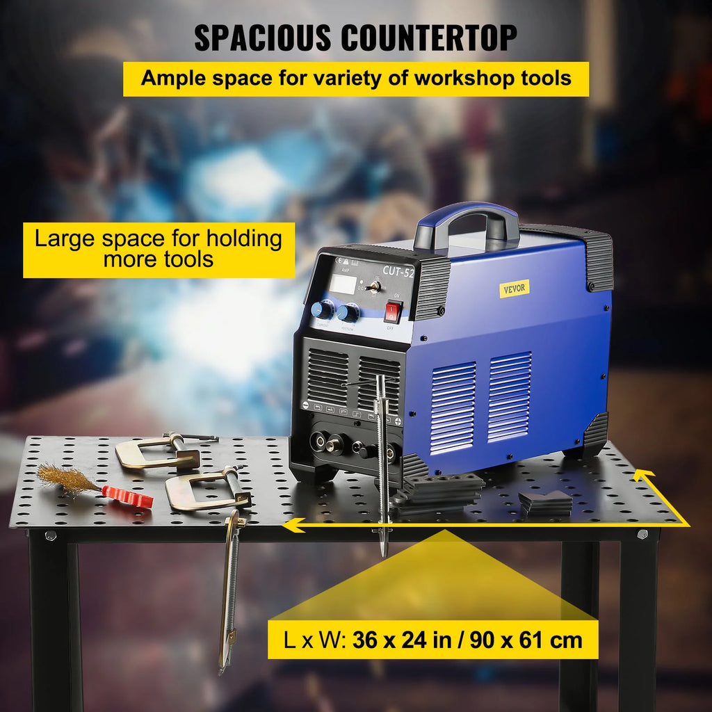VEVORbrand Welding Table 36 x 24 Adjustable Workbench with Accessories Q27547