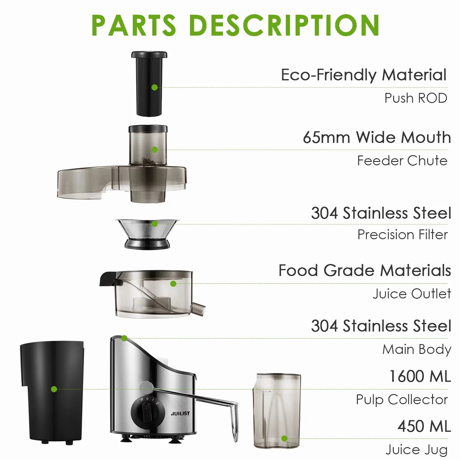 Stainless Steel Juicer Extractor, 3 Speeds, Easy Clean W83873