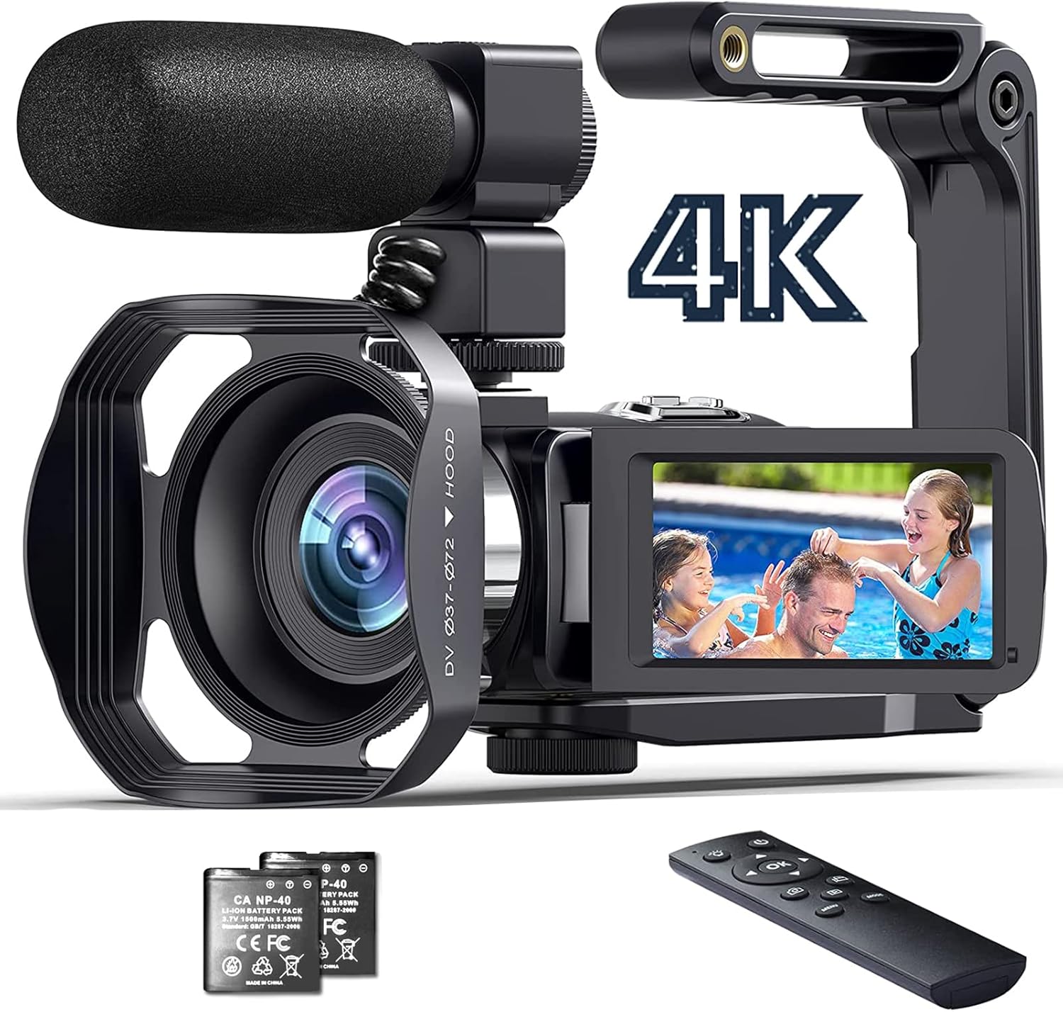 4K Video Camera Camcorder Ultra HD 56MP Wi-Fi YouTube Vlogging Camera 18X Zoom 3.0 Inch Touch Screen Digital Camera Recorder with Microphone IR Night Vision Vlog Cameras