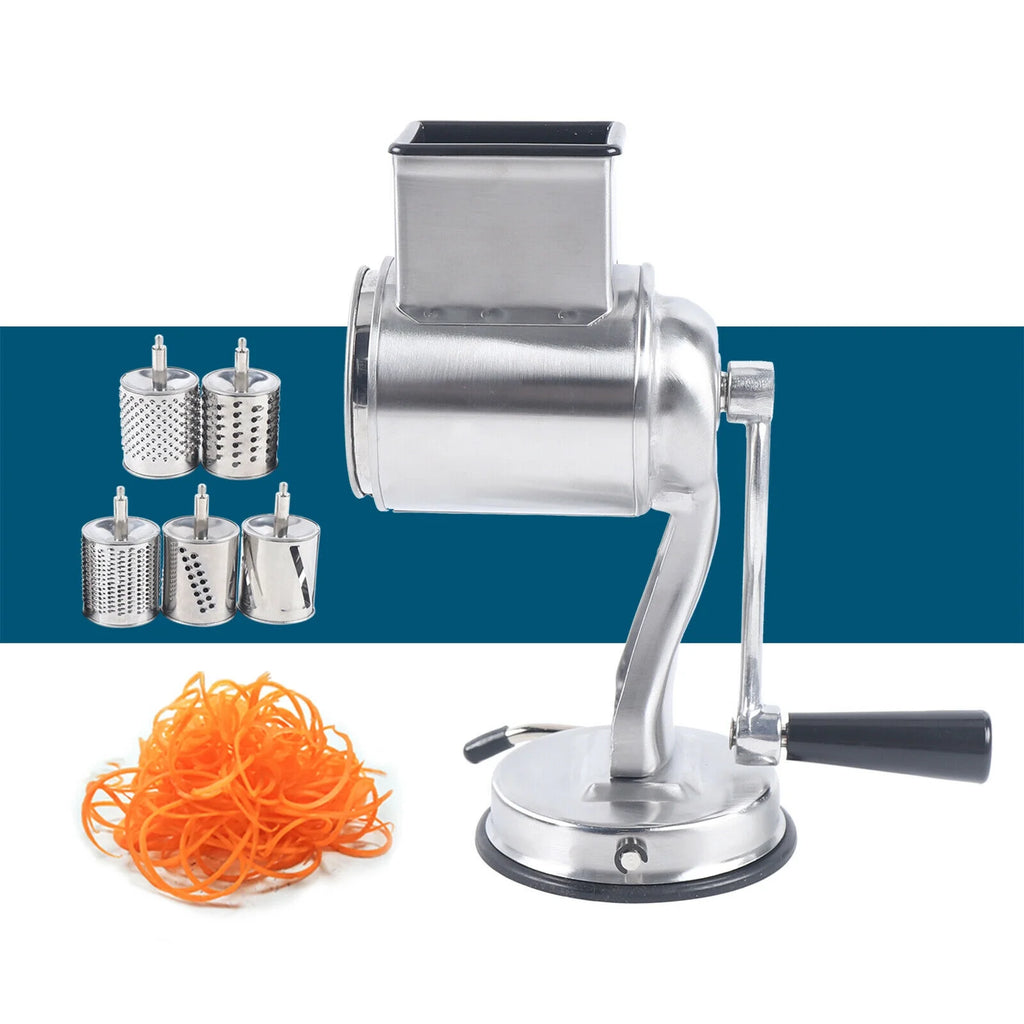 Stainless Steel Rotary Food Grater with 5 Blades O751