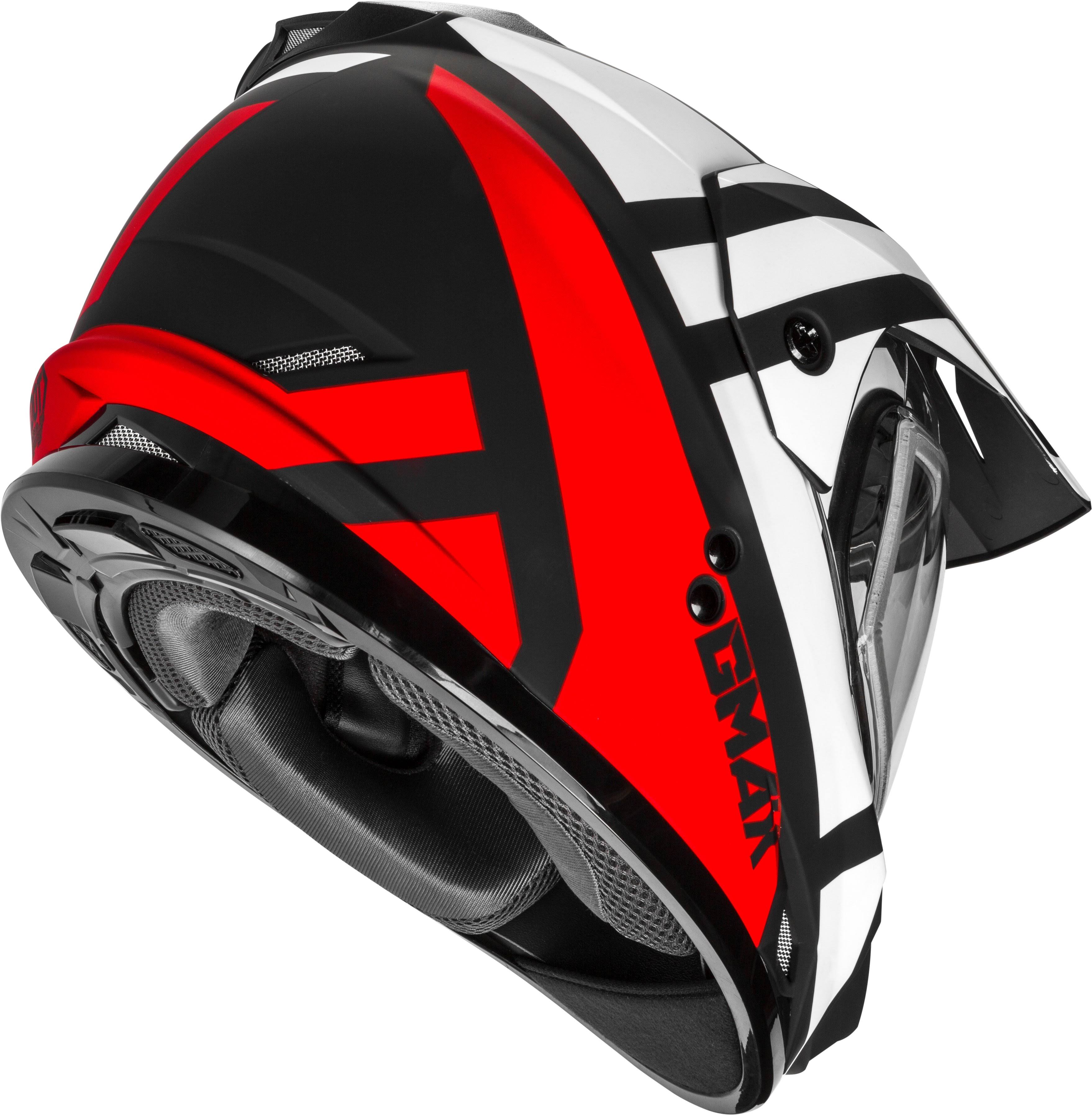 GMAX GM-11S ELEC.SHIELD Snow Helmet Matte Blk/Red/White XL E93747