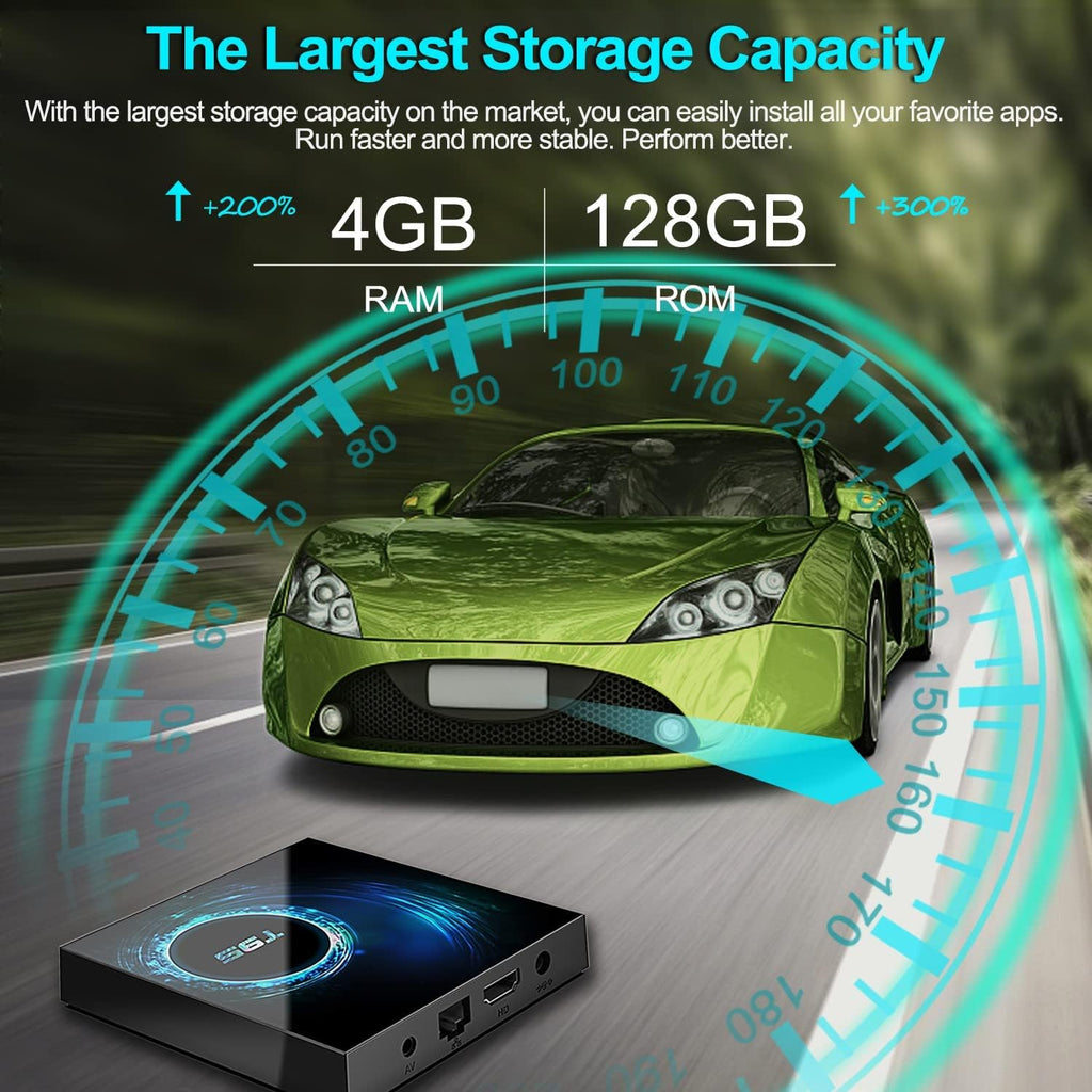 T95 Android 10.0 TV Box 4GB RAM 128GB ROM Dual-Band WiFi Bluetooth 4K UHD H262083