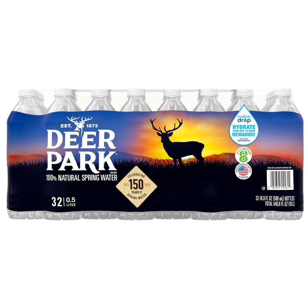 DEER PARK Brand 100% Natural Spring Water, 16.9 oz Bottles, Pack of 32 P559