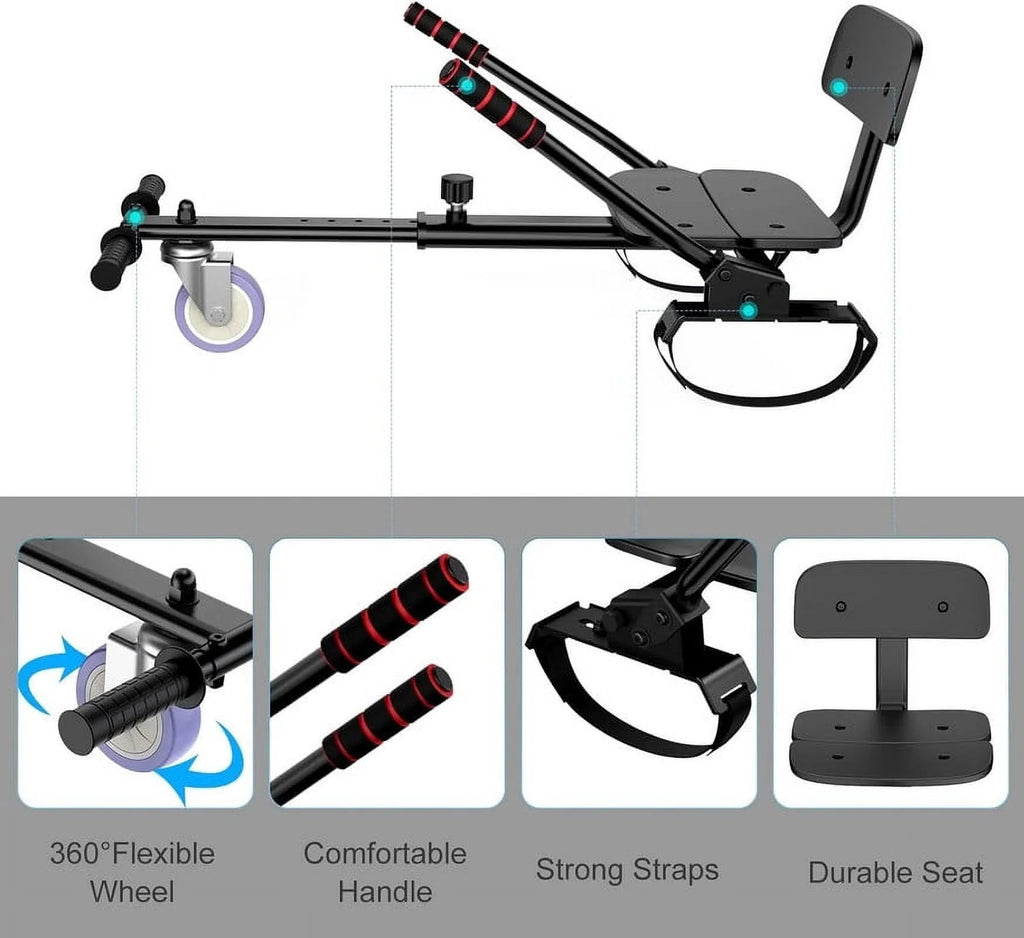 LIEAGLE Hoverboard with Seat Attachment, 6.5 inch Self Balancing Scooter S62540