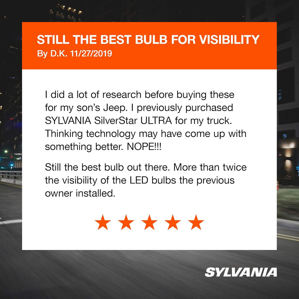 SYLVANIA 9003 SilverStar Ultra Halogen Headlight Bulb, High/Low Beam, 2 Pack N896