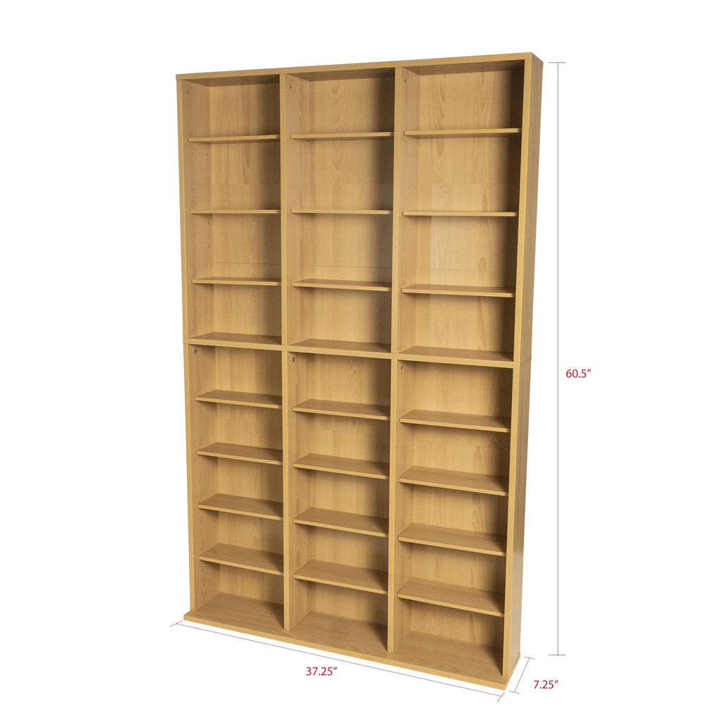 Atlantic Oskar Adjustable Wood Media Storage Bookcase, Espresso Q34005