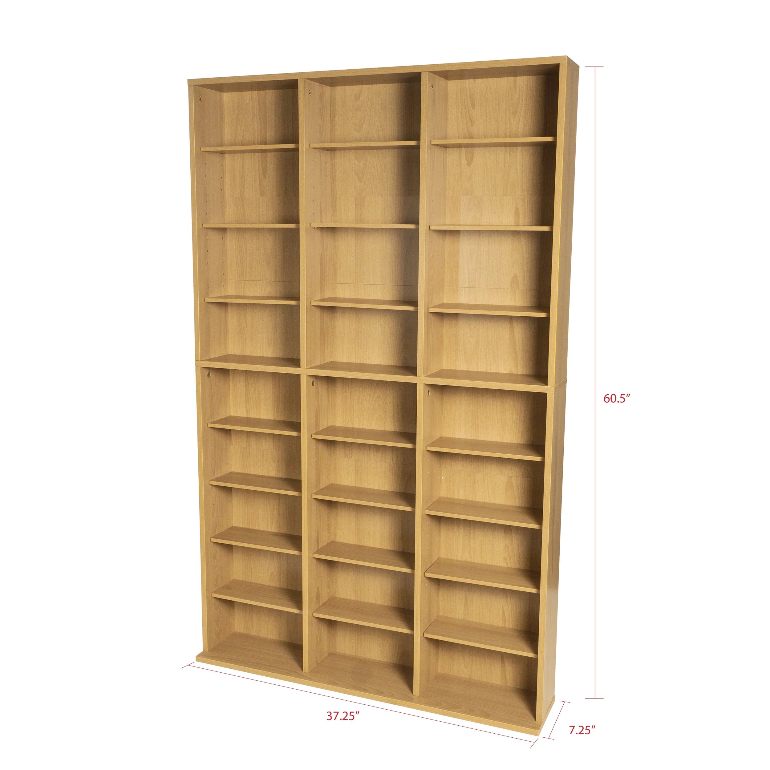 Atlantic Oskar Adjustable Wood Media Storage Bookcase, Espresso Q34005