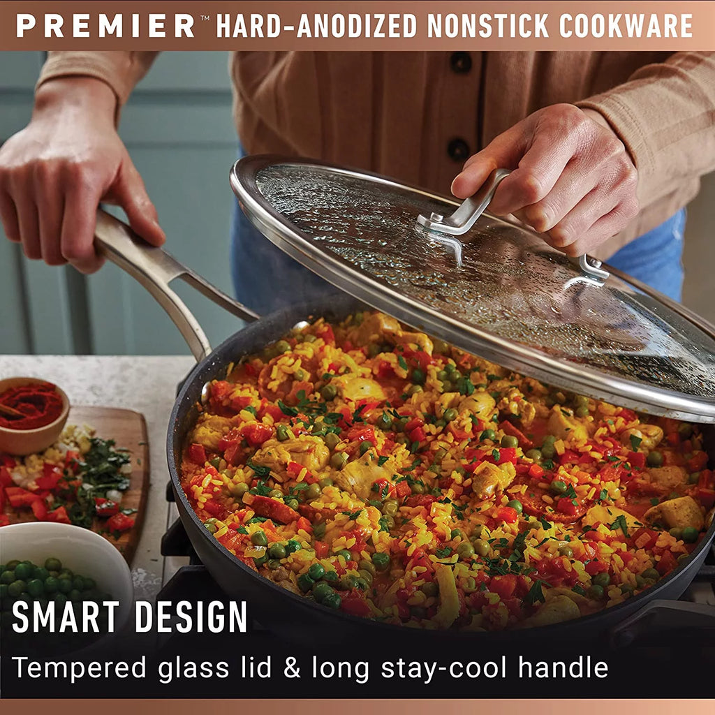 Calphalon Premier Hard-Anodized Nonstick 13-Inch Deep Skillet with Lid J976
