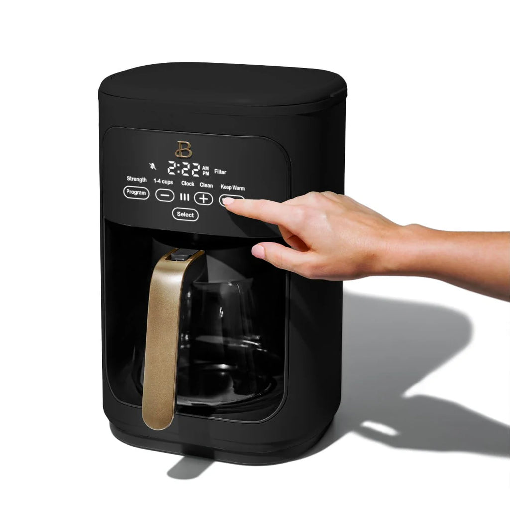 Beautiful 14-Cup Programmable Drip Coffee Maker with Touch Display, White Icing by Drew Barrymore F83994