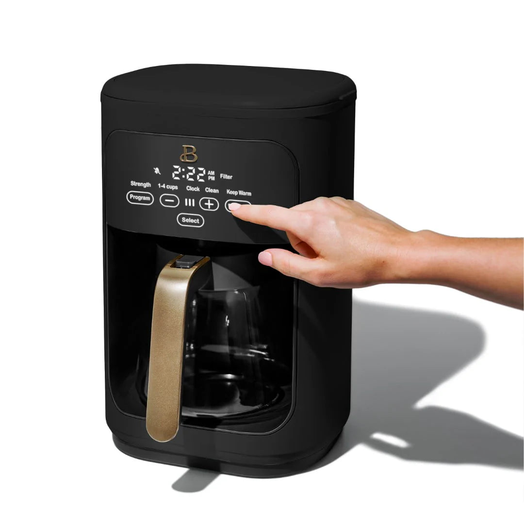 Beautiful 14-Cup Programmable Drip Coffee Maker with Touch Display, White Icing by Drew Barrymore F83994