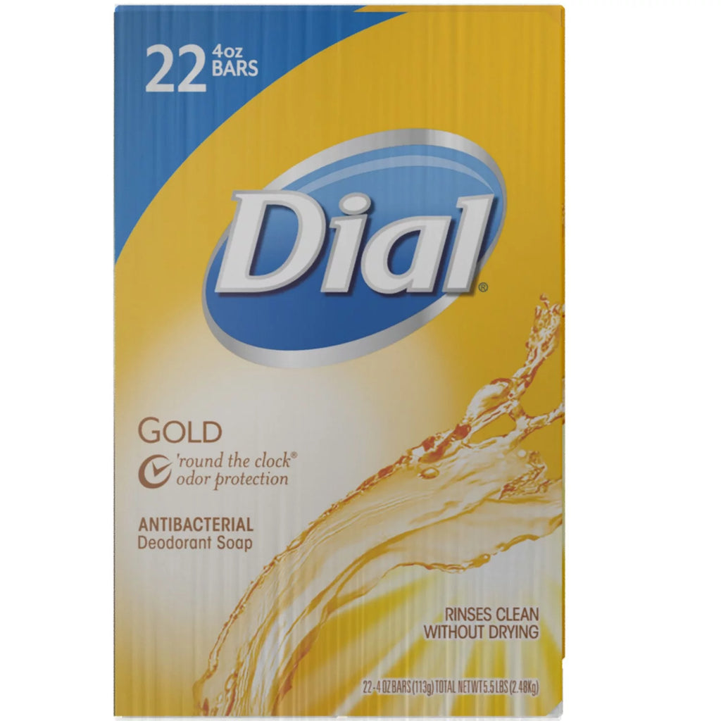 Dial Antibacterial Bar Soap, Gold, 4 oz, 22 Bars K870