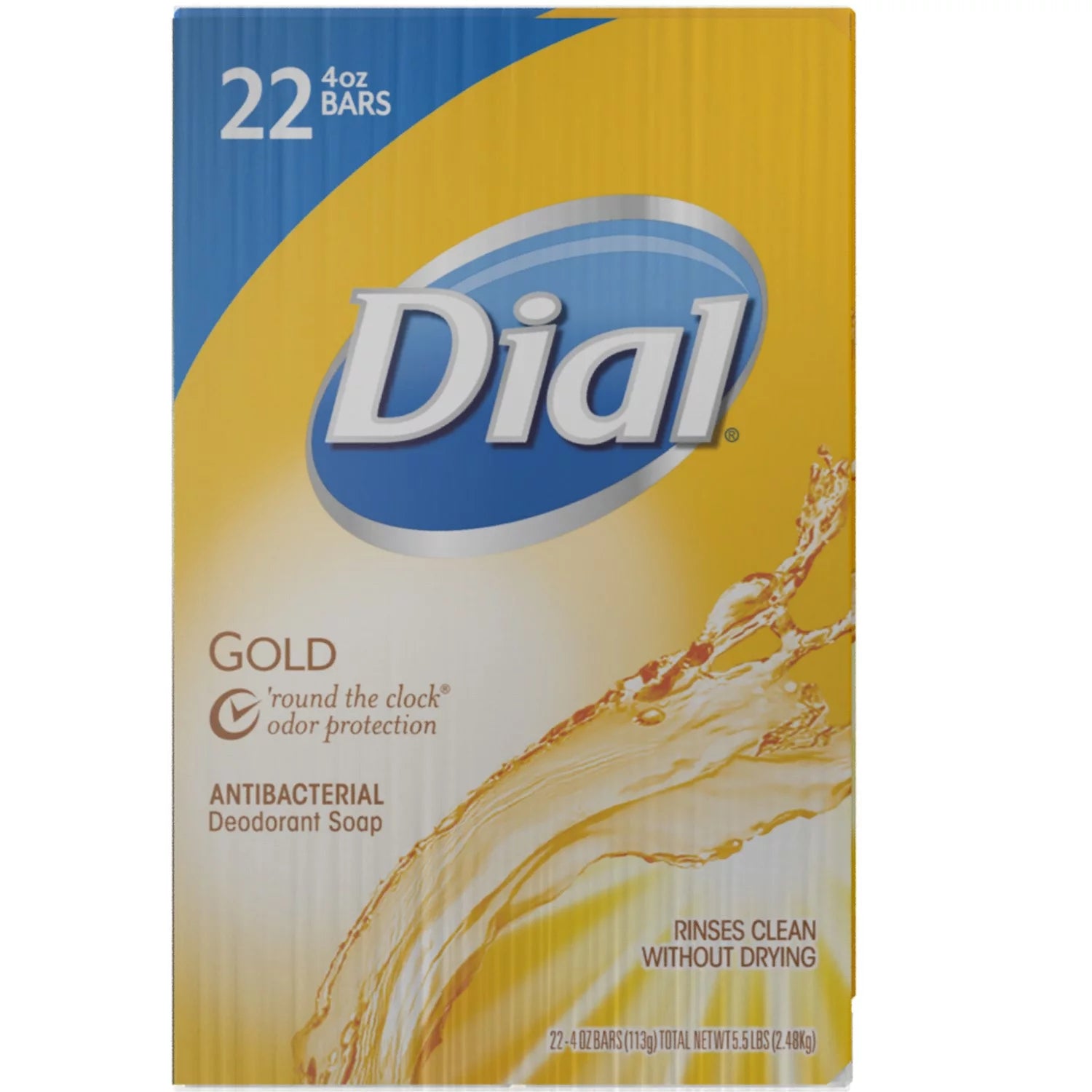 Dial Antibacterial Bar Soap, Gold, 4 oz, 22 Bars K870