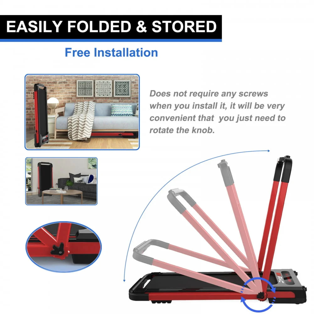 Folding Treadmill with Incline 2.5HP for Home, Bluetooth & Heart Rate Sensor U3414