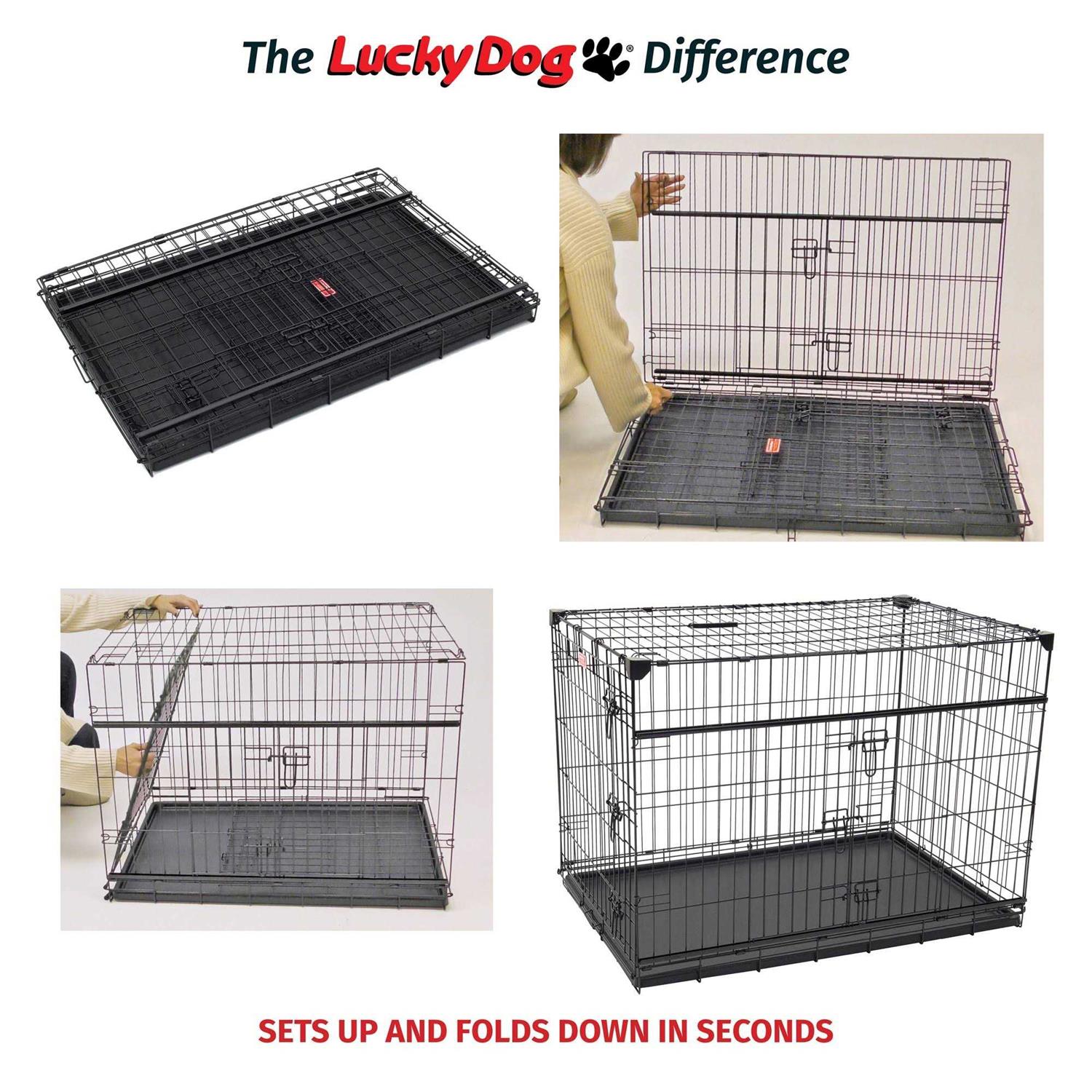 Lucky Dog Sliding Double Door Dog Crate Q989